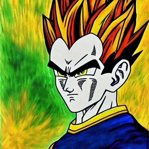 Prompt: vegeta by van gogh