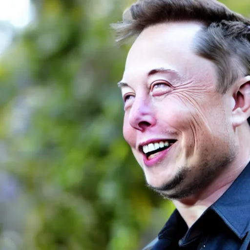 Image similar to elon musk wearing a crown and smiling, hd photo