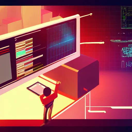 Prompt: hacker breaking into high security computer system, digital art, artstation, 3 d, 4 k