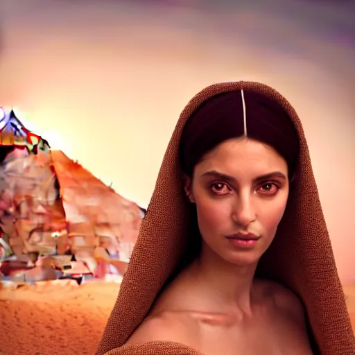 Image similar to photographic portrait of a stunningly beautiful renaissance egyptian female in soft dreamy light at sunset, contemporary fashion shoot, by edward robert hughes, annie leibovitz and steve mccurry, david lazar, jimmy nelsson, breathtaking, 8 k resolution, extremely detailed, beautiful, establishing shot, artistic, hyperrealistic, beautiful face, octane render