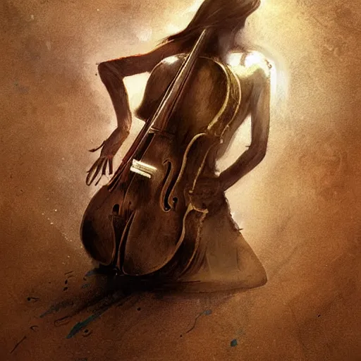 Image similar to body as a cello by greg rutkowski