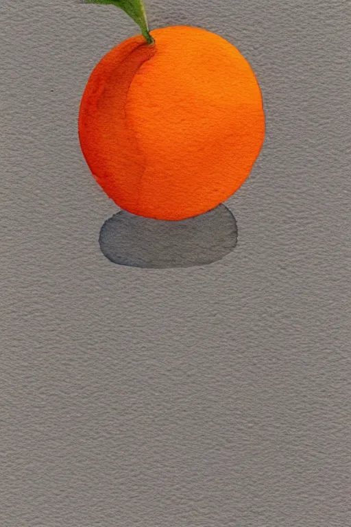 Prompt: minimalist watercolor art of an orange on white background, illustration, vector art