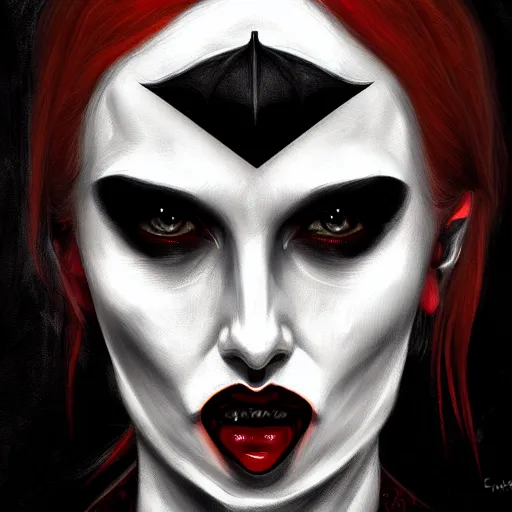 Image similar to symmetry!! portrait of a vampire, horror, fashion, dark!! intricate, elegant, highly detailed, digital painting, artstation, concept art, smooth, sharp focus, illustration, art by edvard munch