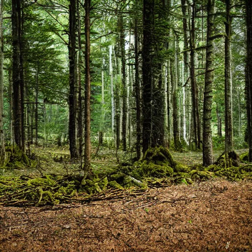 Image similar to werecrow, photograph captured in a forest