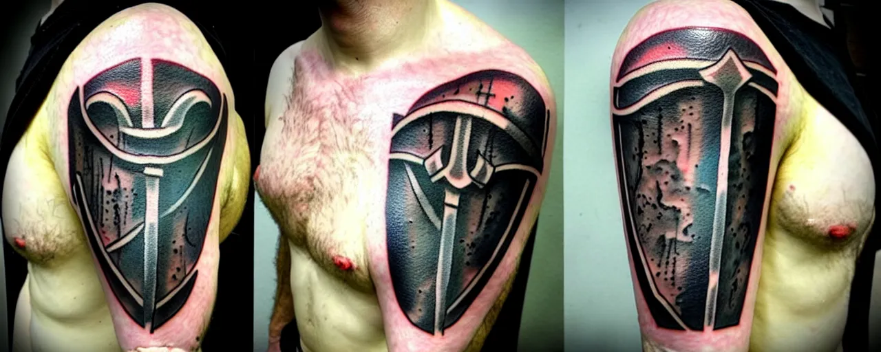 Image similar to Prison tattoo of Mjölnir, Nordic mythology, ugly, amateur, worst