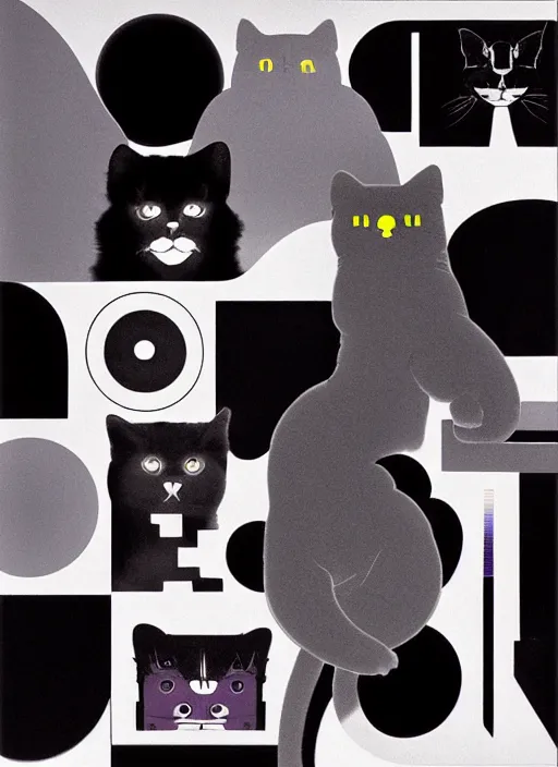 Image similar to futuristic lasers tracing, laser cat, selkirk rex longhair, by steven meisel, kaws, rolf armstrong, mondrian, kandinsky, perfect geometry abstract acrylic, octane hyperrealism photorealistic airbrush collage painting, dark monochrome, fluorescent colors, minimalist rule of thirds, eighties eros