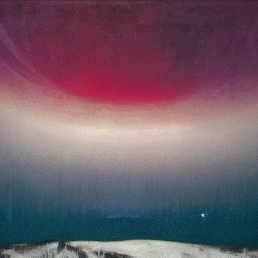 Image similar to the epic abstract painting'arctic void with aurora borealis ', by caspar david friedrich!!!, by rothko!!!, stunning masterpiece, trending on artstation