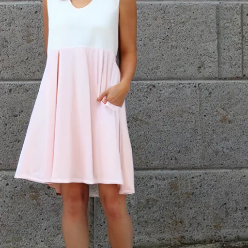 Image similar to pale pastel pink and white dress