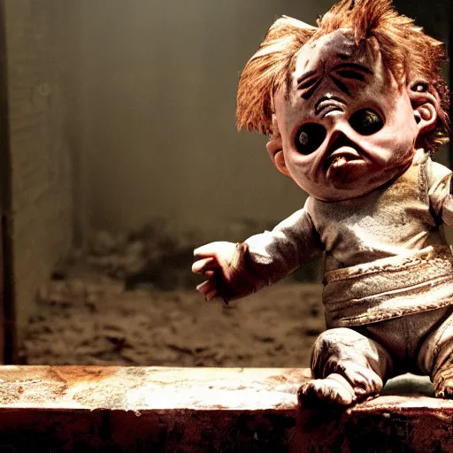 Prompt: baby Leatherface from the movie Texas Chainsaw Massacre