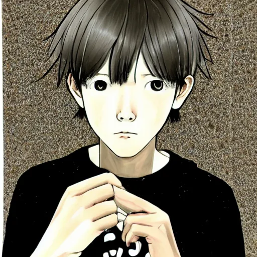 Image similar to a portait of a boy from inio asano, detailed