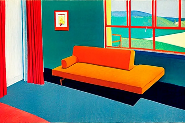 Image similar to Couch Surfing by David Hockney, Andy Shaw, Edward Hopper, 1968, exhibition catalog