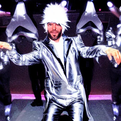 Prompt: cybernetic Jamiroquai dancing, amazing award winning photo