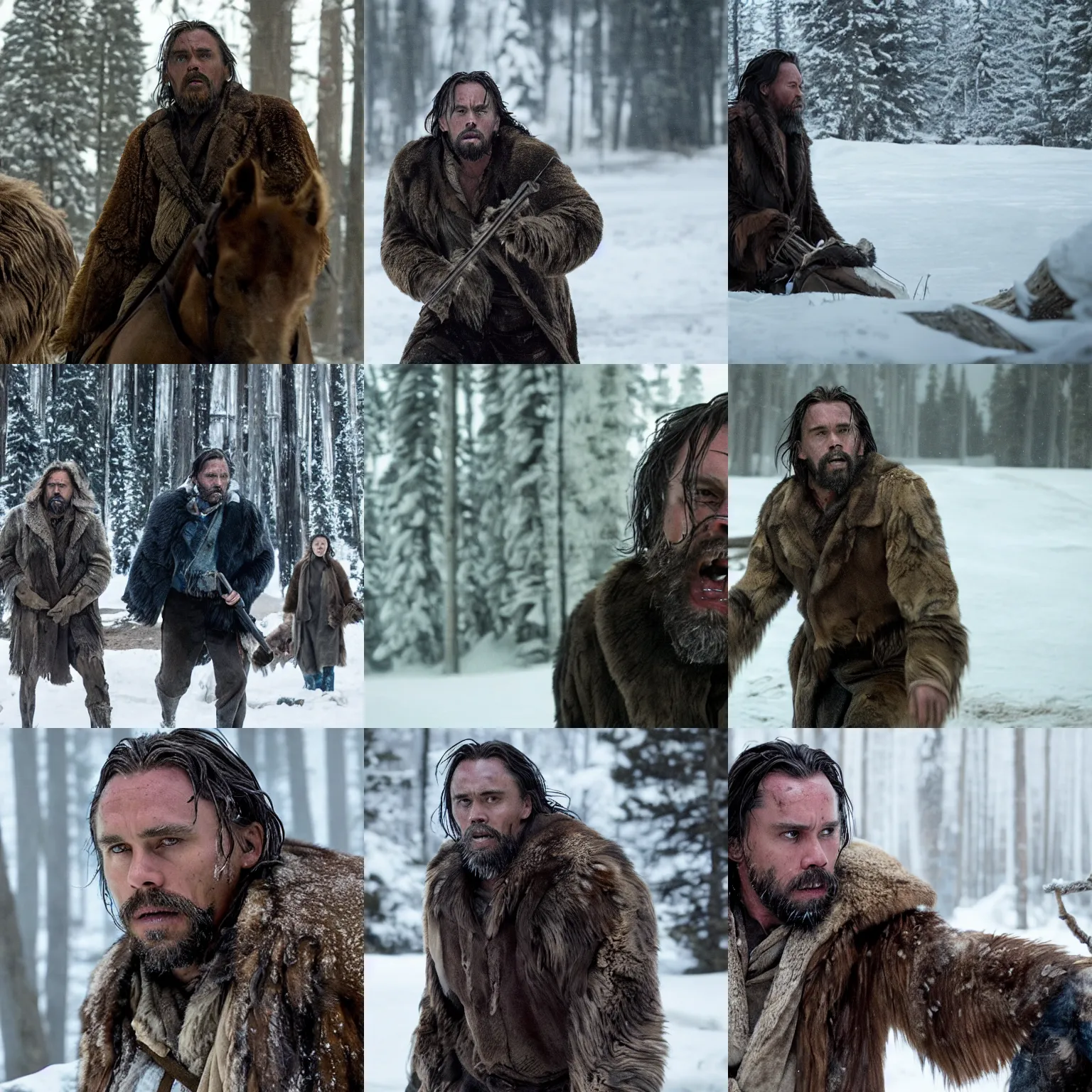 Prompt: a film still from the revenant ( 2 0 1 5 )