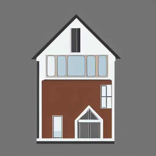 Prompt: house and a building, minimalistic, vectorized logo style