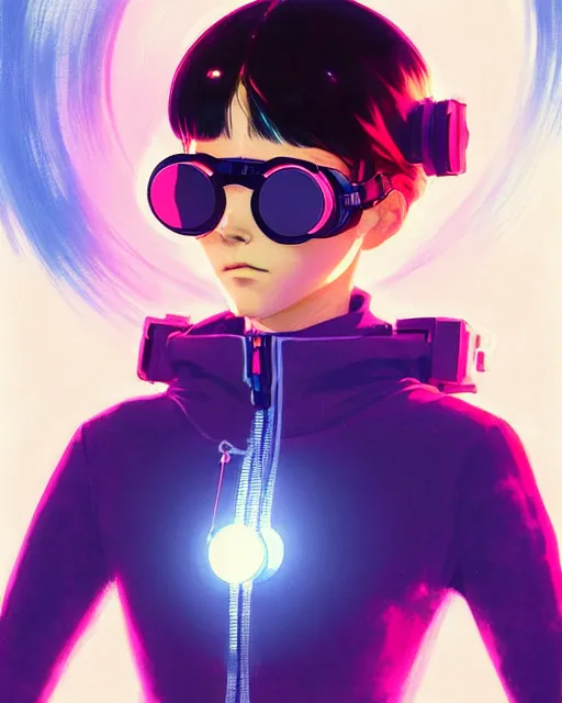 Image similar to girl wearing goggles, futuristic stylist clothing | | fine detail!! anime!! realistic shaded lighting!! poster by ilya kuvshinov katsuhiro otomo ghost - in - the - shell, magali villeneuve, artgerm, jeremy lipkin and michael garmash and rob rey