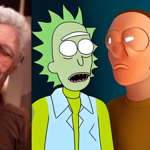 Image similar to real humans that look like rick and morty, photography, realistic