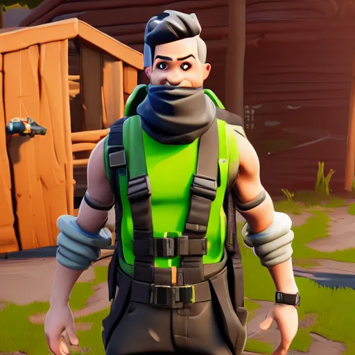 Image similar to fortnite character, anthropomorphic pickle, kind eyes and a derpy smile. flak jacket, ammo bandolier, cargo pants, black combat boots. fortnite style, unreal engine