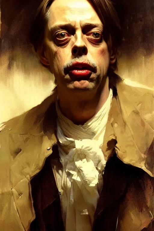 Image similar to beautiful portrait half steve buscemi trapped in an artisan loaf of sourdough bread, art by anders zorn, wonderful masterpiece by greg rutkowski, beautiful cinematic light, american romanticism thomas lawrence, greg rutkowski