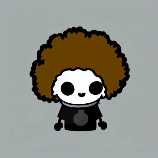 Prompt: a cute afro jack, digital art, iconic icon, 2 d vector logo, cartoon, t - shirt design