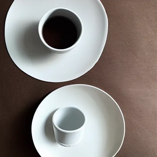 Image similar to “a cup and plate by zaya hadidi”