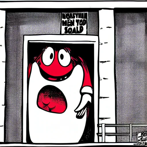 Image similar to The Kool-Aid Man breaking out of a Supermax Prison, comic book art