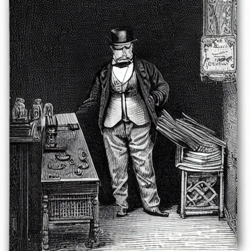 Image similar to victorian penny dreadfull vendor by alfred stephens