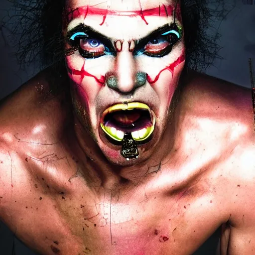 Image similar to a devil, close - up portrait photo by david lachapelle, masterpiece, trending on flickr