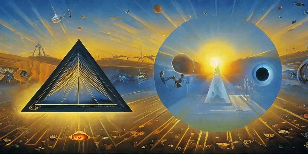 Image similar to Entering the all seeing eye large scale painting by Robert McCall and Vladimir Kush