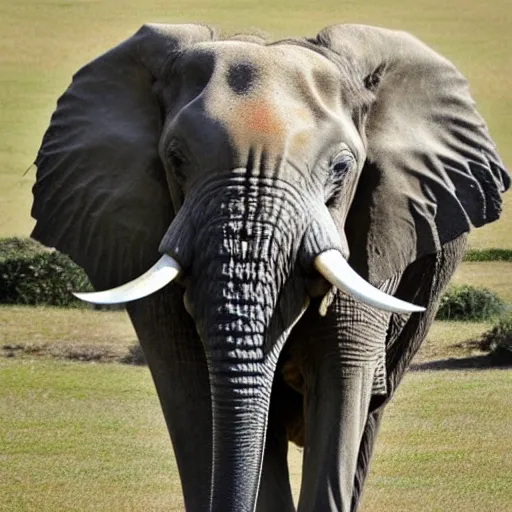 Image similar to a high quality photo of elephant with chicken head