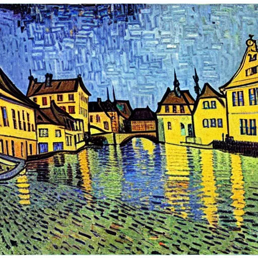 Image similar to Bamberg painted by Van Gogh