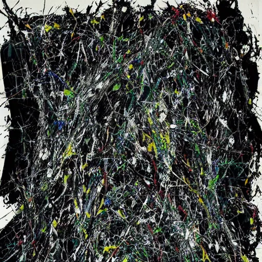 Prompt: AI death by Jackson Pollock