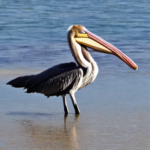 Image similar to an extremely muscular pelican