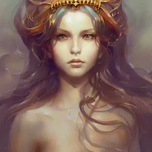 Prompt: The shining golden queen of jellyfish soars in the thick gray stormy ocean artstation , highly detailed, portrait, by krenz cushart