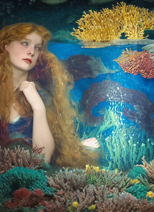 Prompt: under the sea preraphaelite colour photography, 8 k