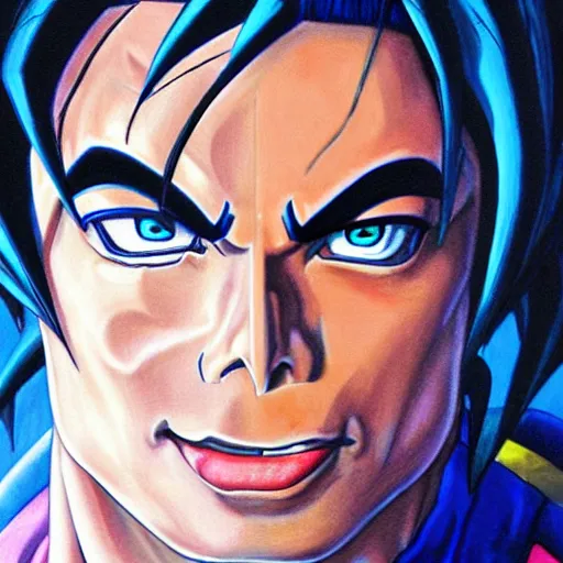 Image similar to ultra realistic portrait painting of michael jackson as vegeta, art by akira toriyama, 4 k, dragon ball artstyle, cel shaded, highly detailed, epic lighting