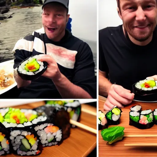 Image similar to Gollum eating sushi, go pro 360 footage air