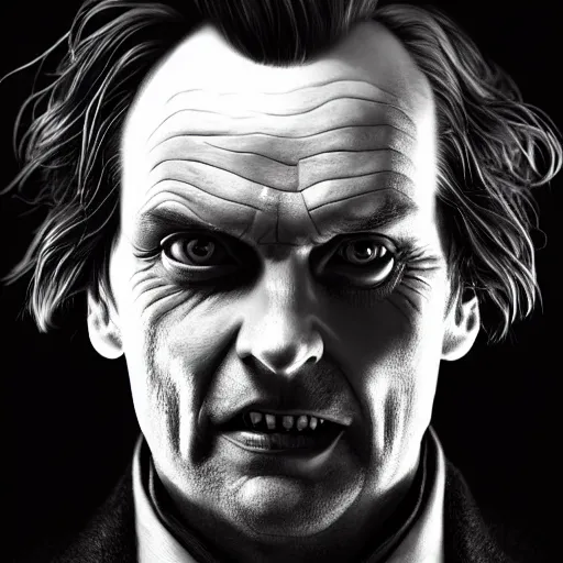 Image similar to symmetry!! intense portrait of jack torrance, intricate, elegant, highly detailed, my rendition, digital painting, artstation, concept art, smooth, sharp focus, illustration, art by artgerm and greg rutkowski and alphonse mucha