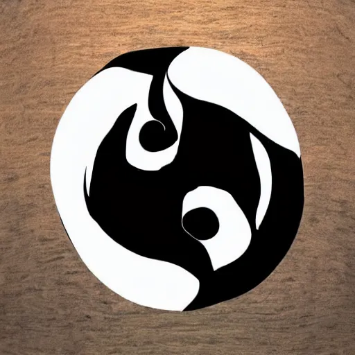 Prompt: yin Yang symbol by apes and horses