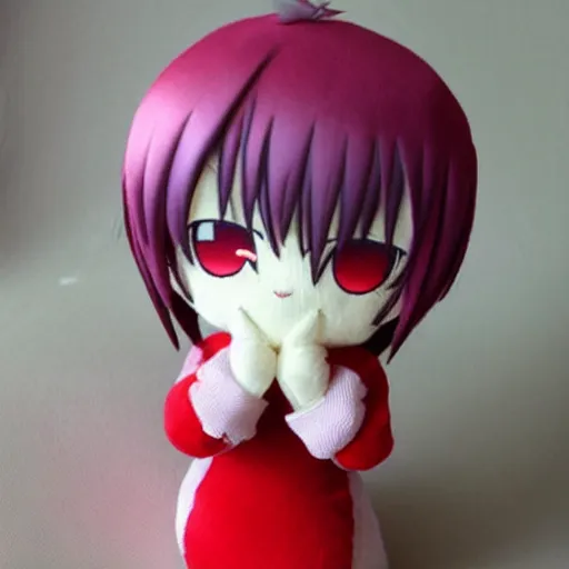 Image similar to cute fumo plush of a mysterious rival, chibi anime girl