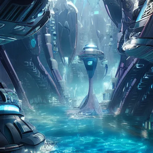 Prompt: beautiful underwater futuristic city, trending on artstation