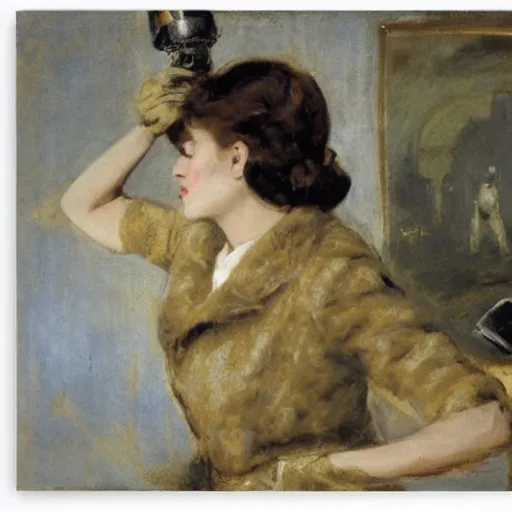 Image similar to action heroine spy by alfred stevens