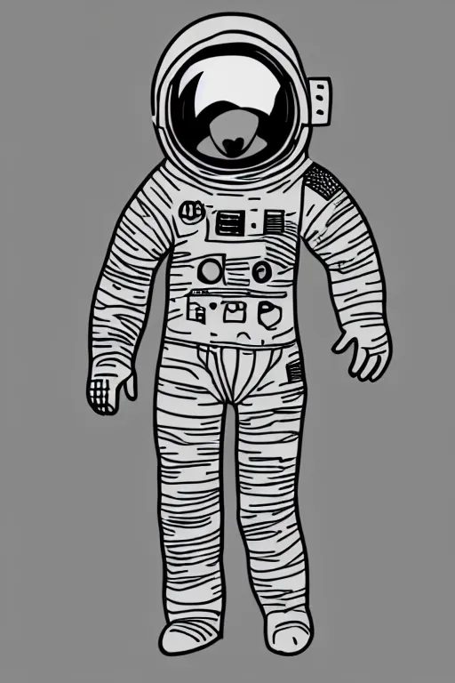 Image similar to basic digital drawing scribble in photoshop of simple astronaut