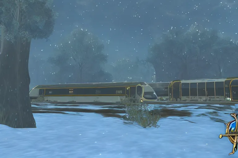 Image similar to wmata metro train in botw, breath of the wild screenshot