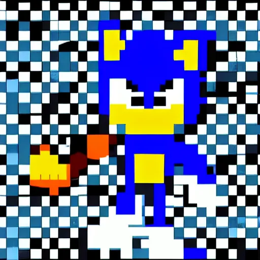 Prompt: pixel art of sonic the hedgehog, trending on deviantart in 2 0 1 6