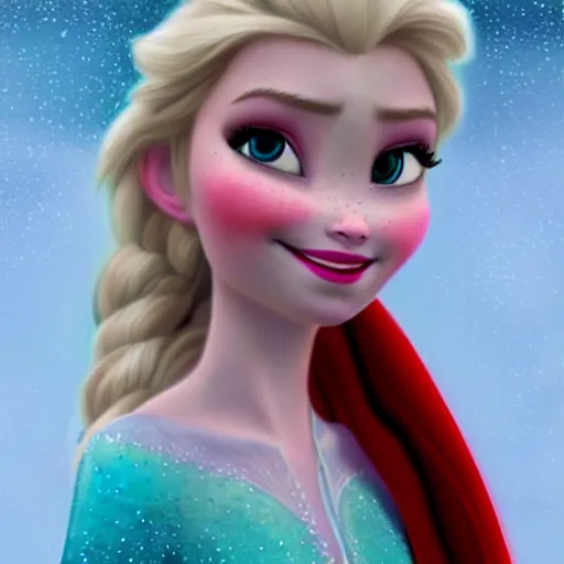 Image similar to Elsa from Frozen as real cute girl photorealistic style