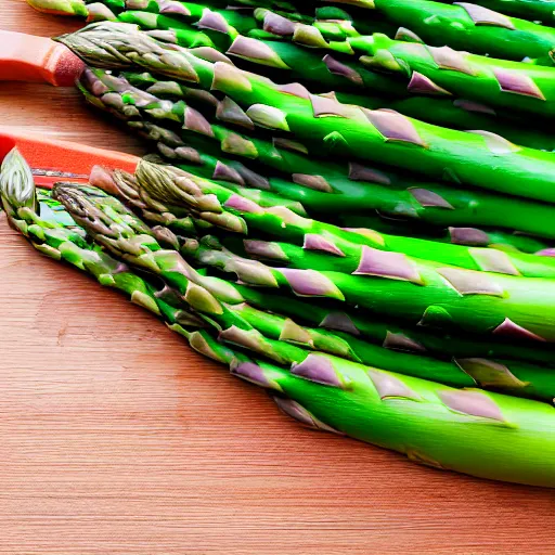 Image similar to a tennis racket made out of asparagus high quality photo