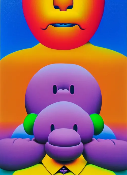 Image similar to final whish end by shusei nagaoka, kaws, david rudnick, airbrush on canvas, pastell colours, cell shaded, 8 k