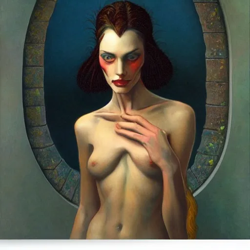 Image similar to portrait of a flower woman, by gerald brom
