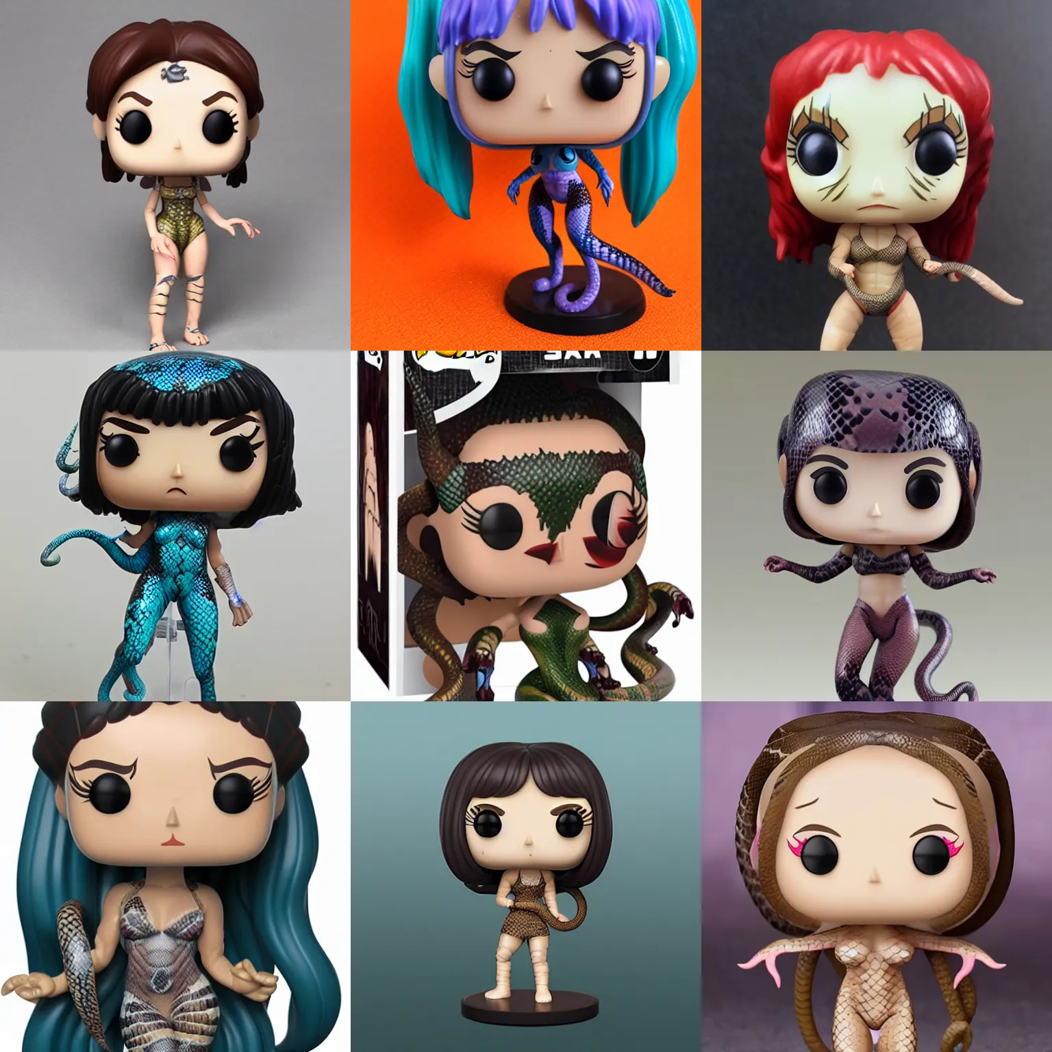 Prompt: lamia snake girl, funko pop, photorealistic, highly detailed