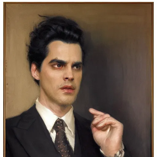Prompt: detailed cinematic wide shot of sucession atractive man black hair black suit smooth, sharp focus, ultra realistic, in corporate office spring light, painting by gaston bussiere, craig mullins, j. c. leyendecker